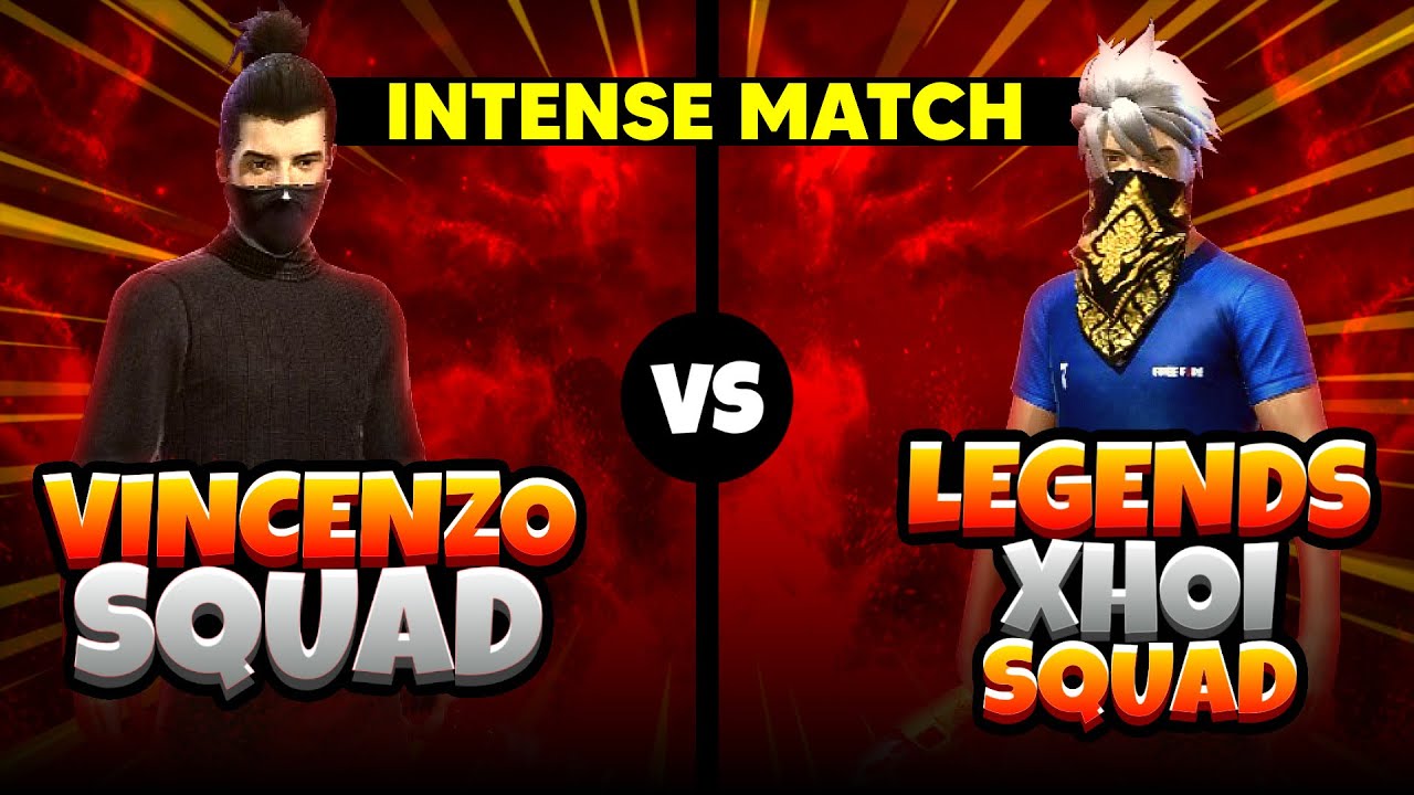 Vincenzo Squad vs Legends Xhoi squad (Guildmates) || Free fire Best Gameplay with Intense Match