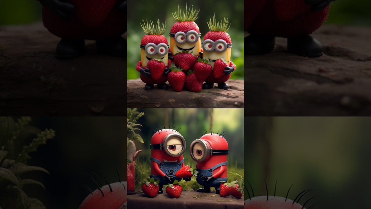 Minions' Strawberry Extravaganza: Fun and Frolic with Delicious Red Delights! 🍓
