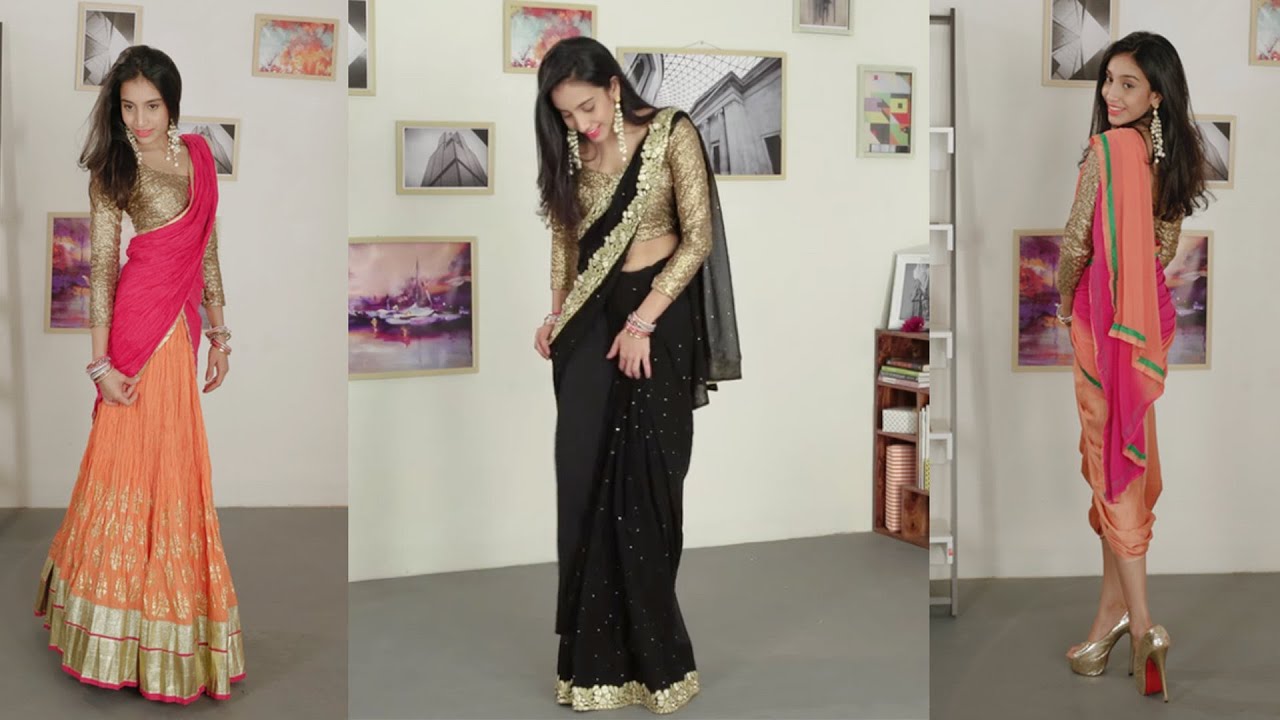 How To Wear A Saree Without All The Draping - Easy Saree Style - Glamrs