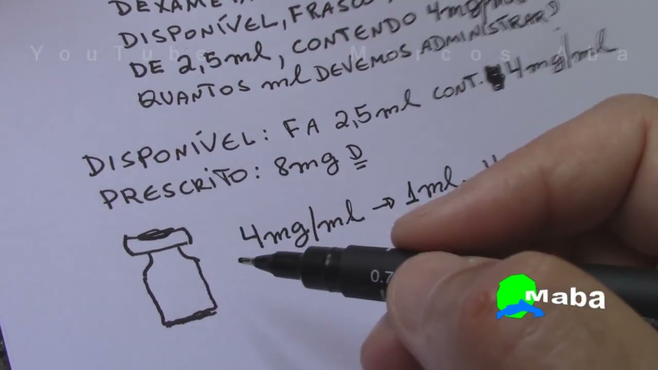 MABA ENFERMAGEM   -  FÁRMACO  -  CONVERSÃO DE MG PARA ML  -  PARTE 02  -  Com Marcos Aba