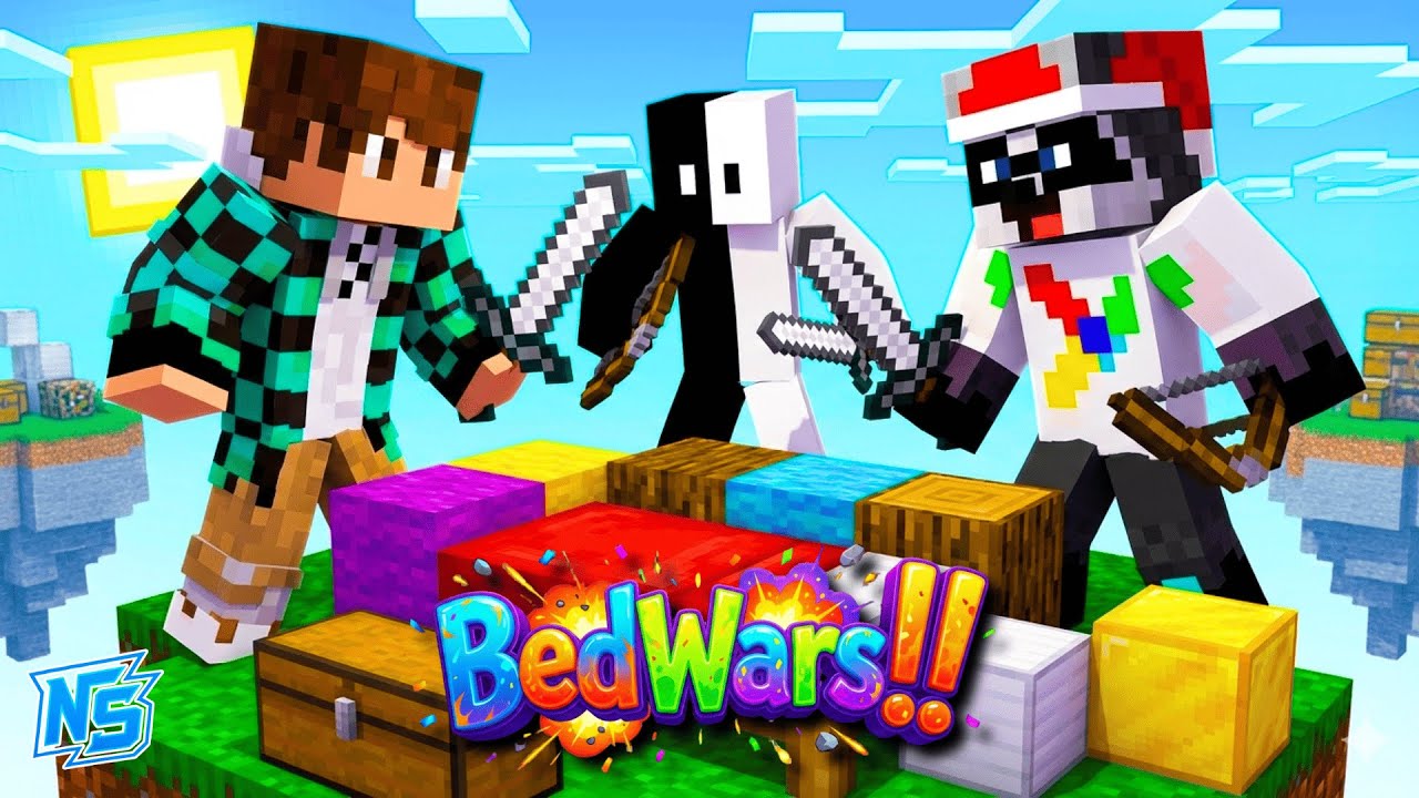 BEDWARS CAÓTICO com 8 AMIGOS!
