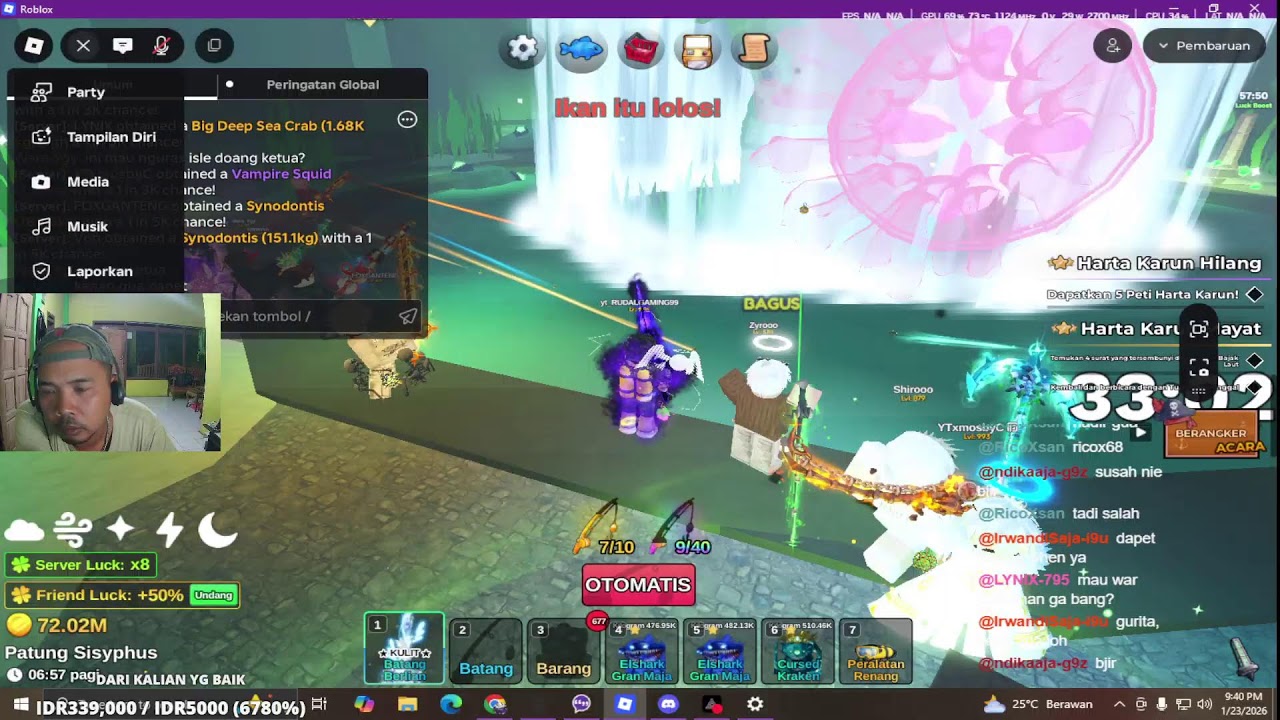 MABAR VIP X8 !!! #roblox #fishit #talon