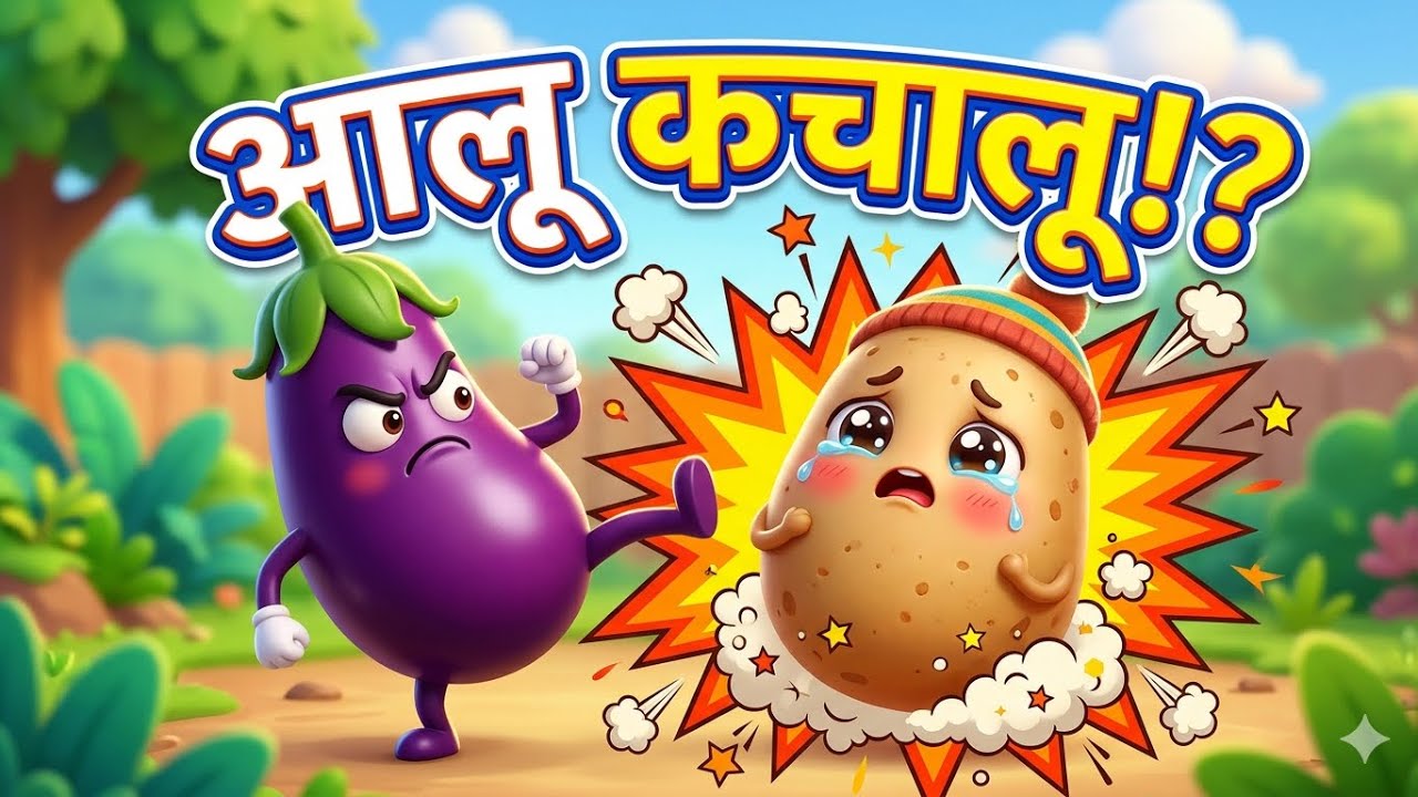 आलू कचालू कहाँ गए थे? 😢 | Funny Kids Rhyme | Aloo Kachalu Nursery Rhyme #kidsvideo 