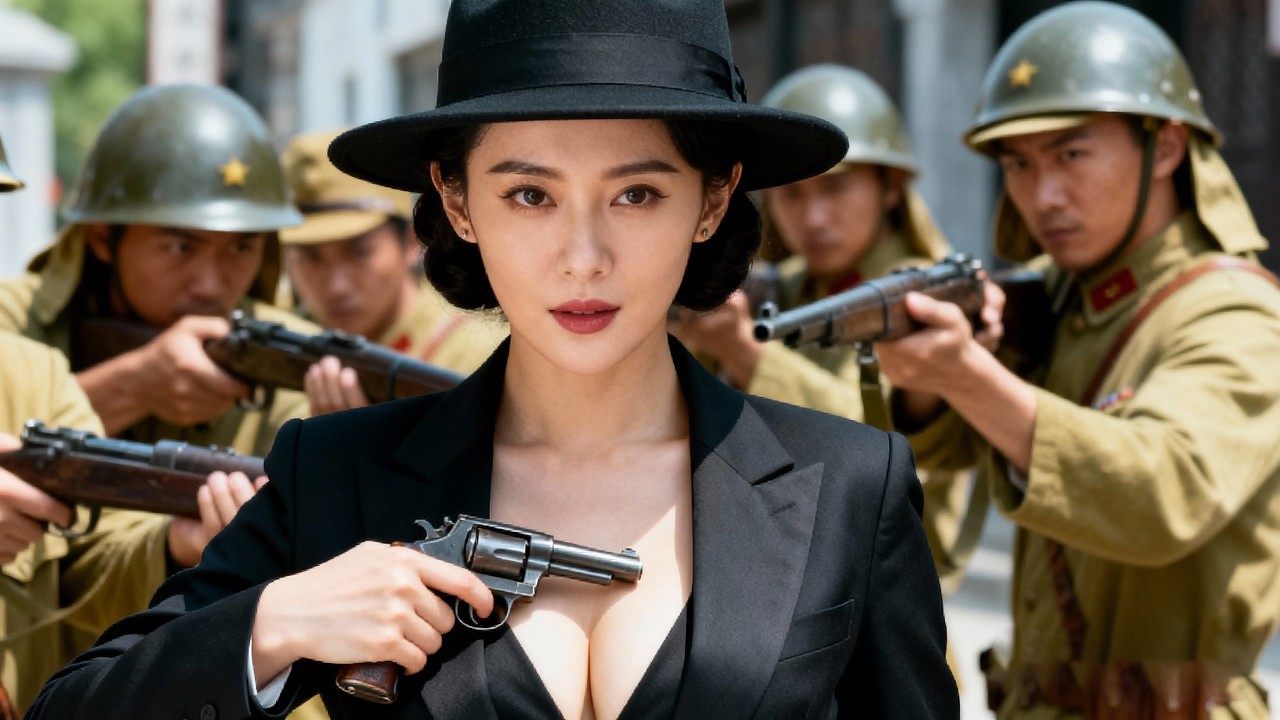 美女女扮男裝讓所有人放松警惕，誰料下一秒掏出槍，竟將日本軍官一槍擊斃！#抗日