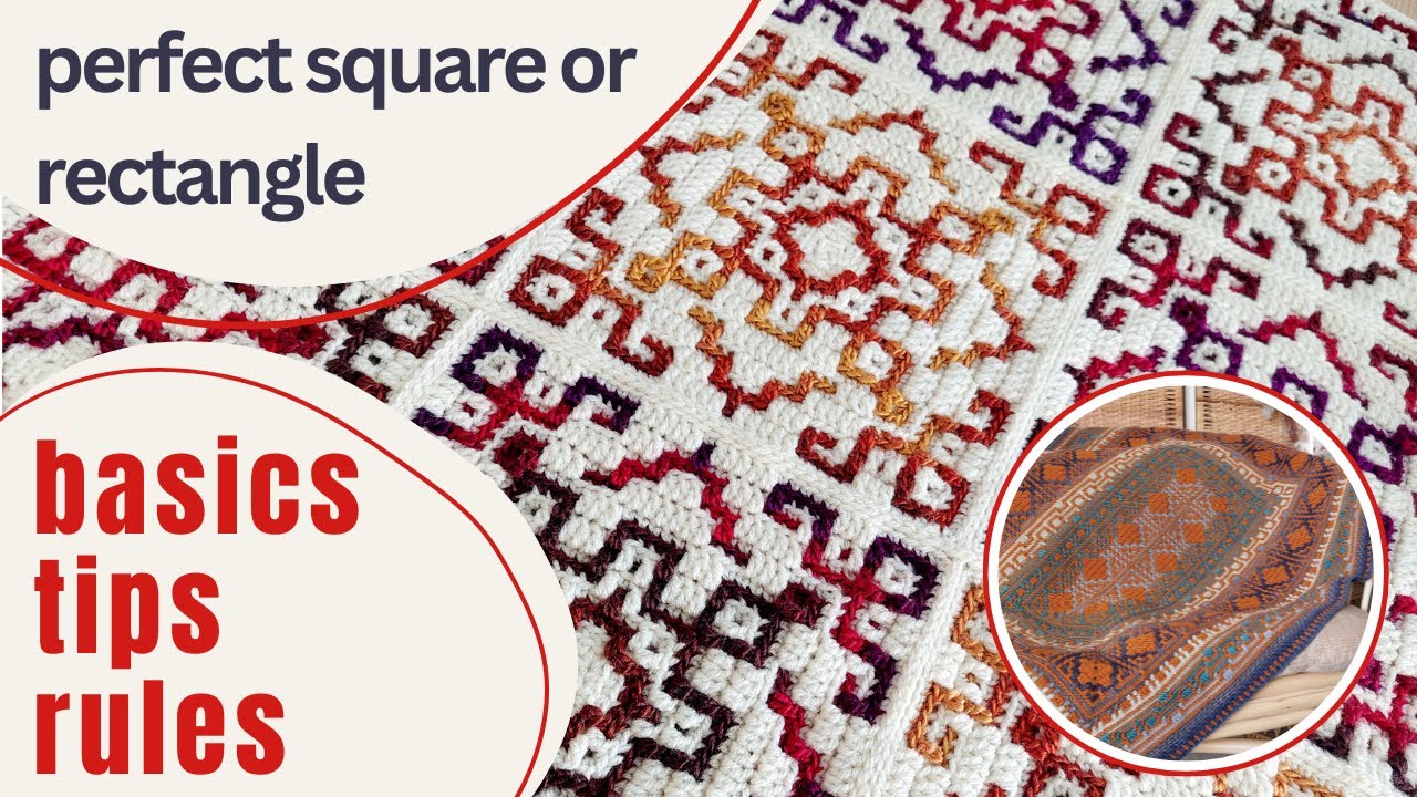 How to crochet a perfect center-out square or rectangle. Basics & tips from designer BebaBlanket