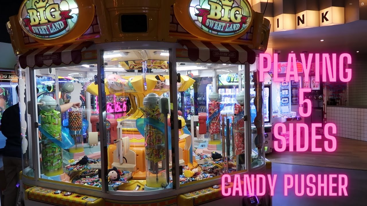Playing 5 Sides of the Candy Pusher - BIG SWEET LAND - Arcade Game