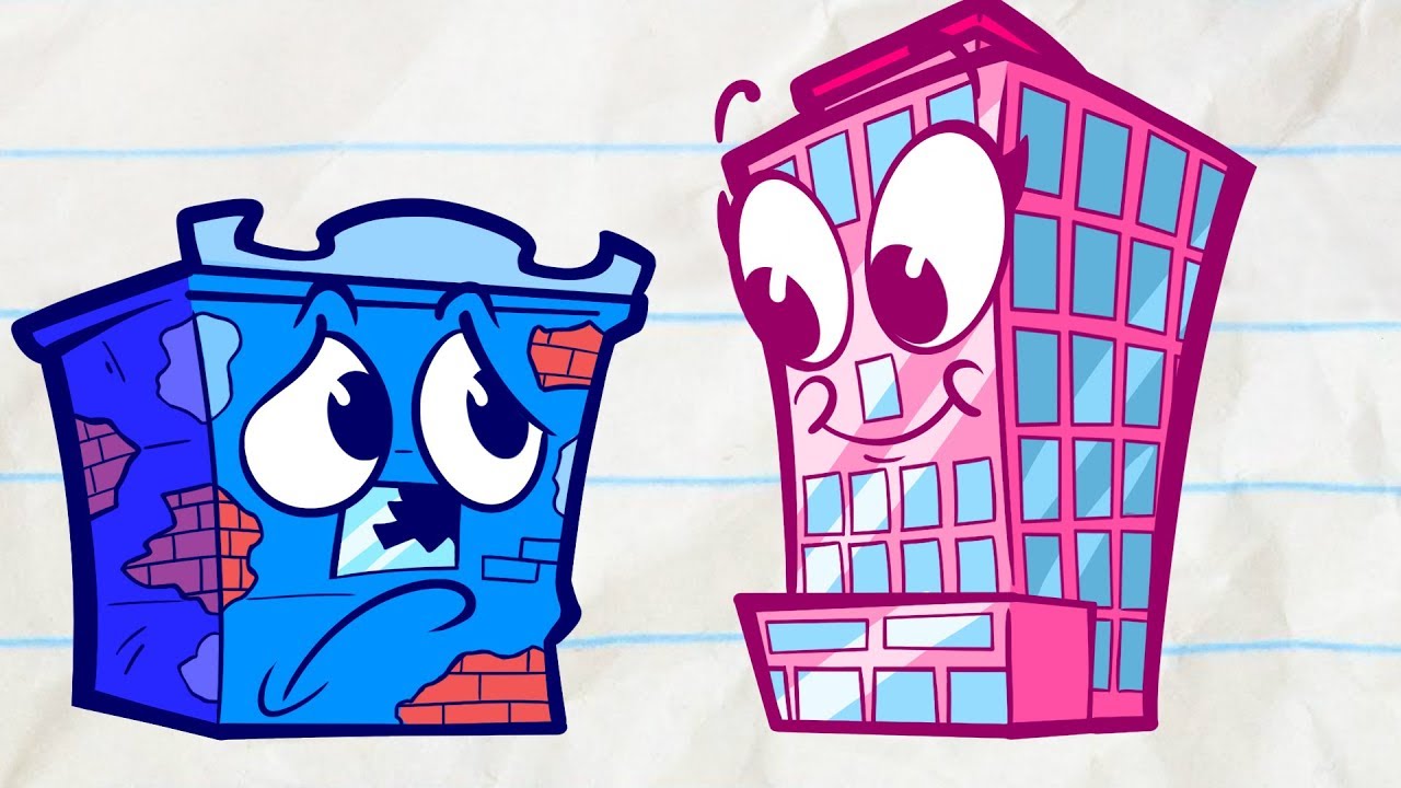 Pencilmate TRASHS Buildings! | Animated Cartoons Characters | Animated Short Films