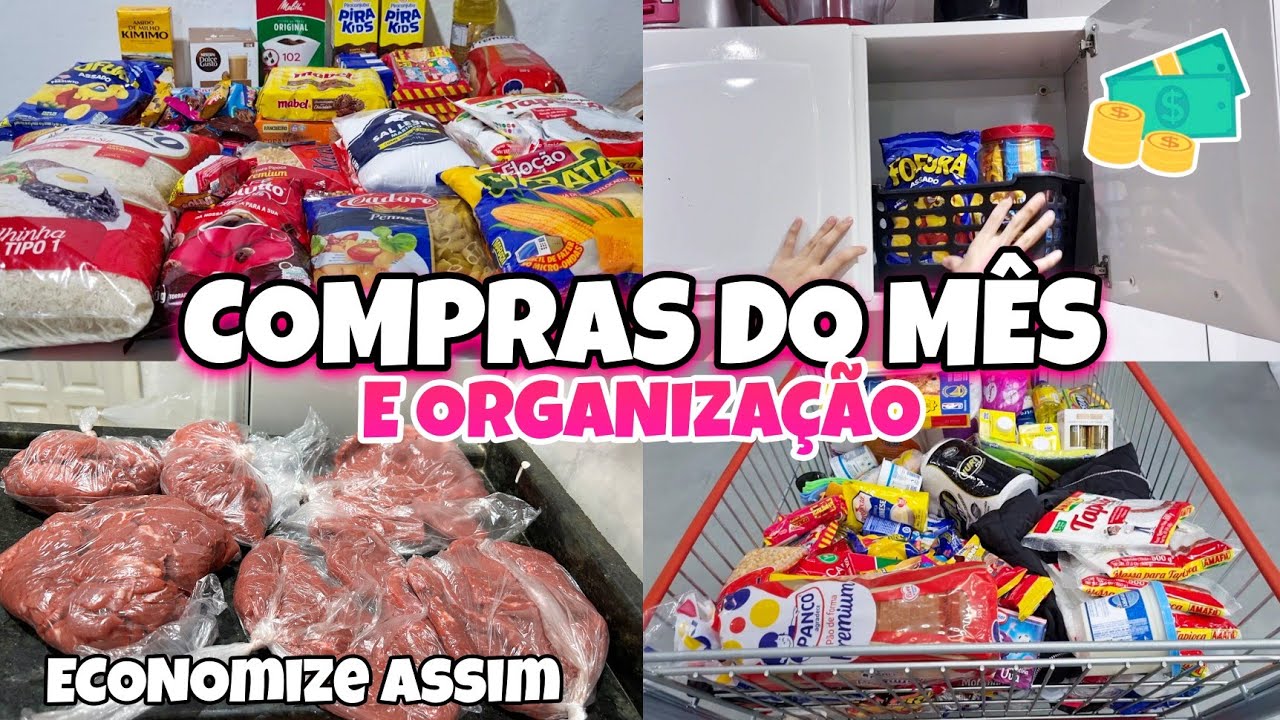 VLOG: COMPRAS DO M&Ecirc;S + COMO ORGANIZO PARA DURAR O M&Ecirc;S TODO? - FARTURA E EC&Ocirc;NOMIA 🙏🏻❤️