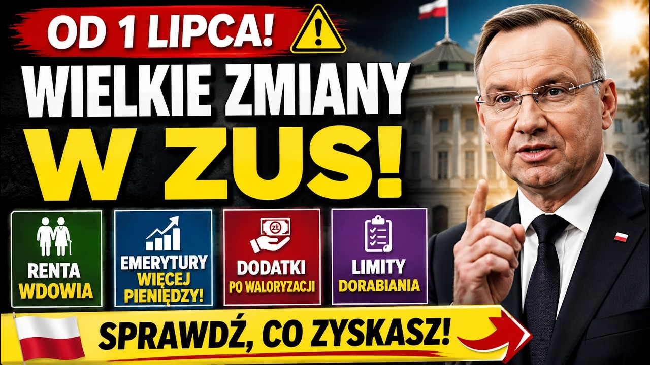 🔥 Emeryci! Od 1 Lipca Wielkie Zmiany w ZUS! Renta Wdowia, Emerytury, Dodatki i Limity 2026