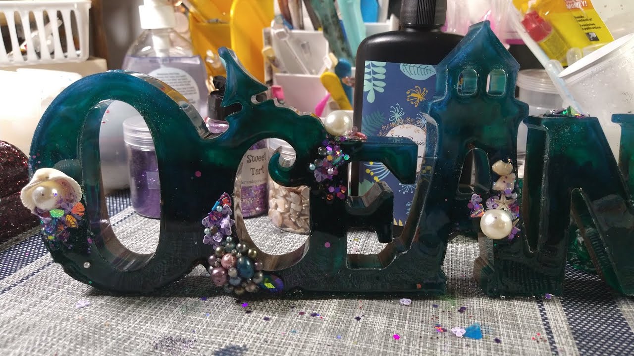 Blinged out Resin ocean