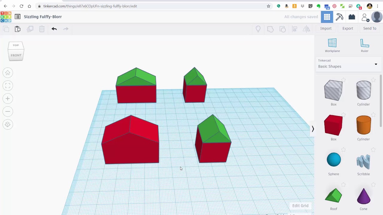 Учебное пособие по TinkerCAD: 4 &mdash; Группировка и изменение цветов