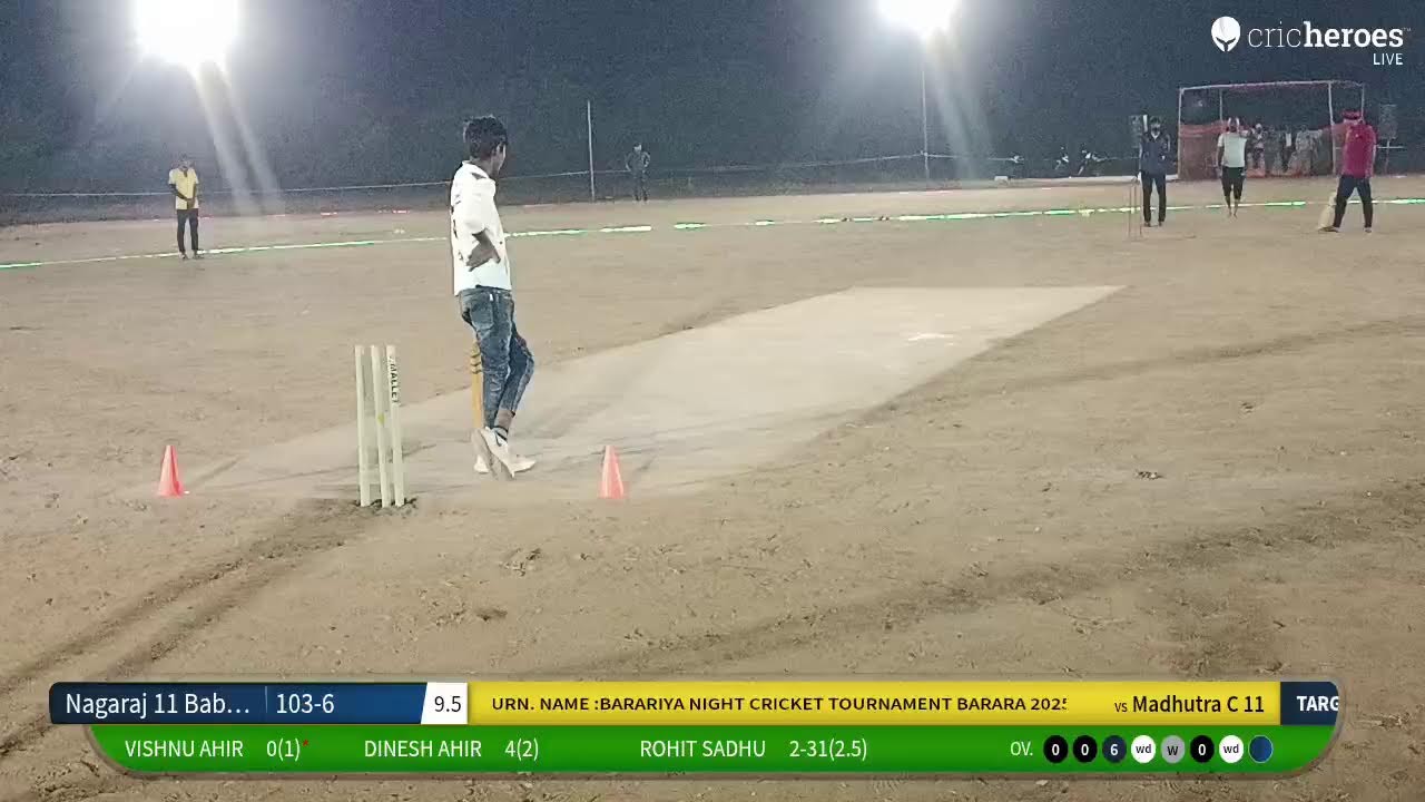 Madhutra C 11 vs Nagaraj 11 Babara Live Cricket Match | Barariya Night Cricket Tournament Barara 20