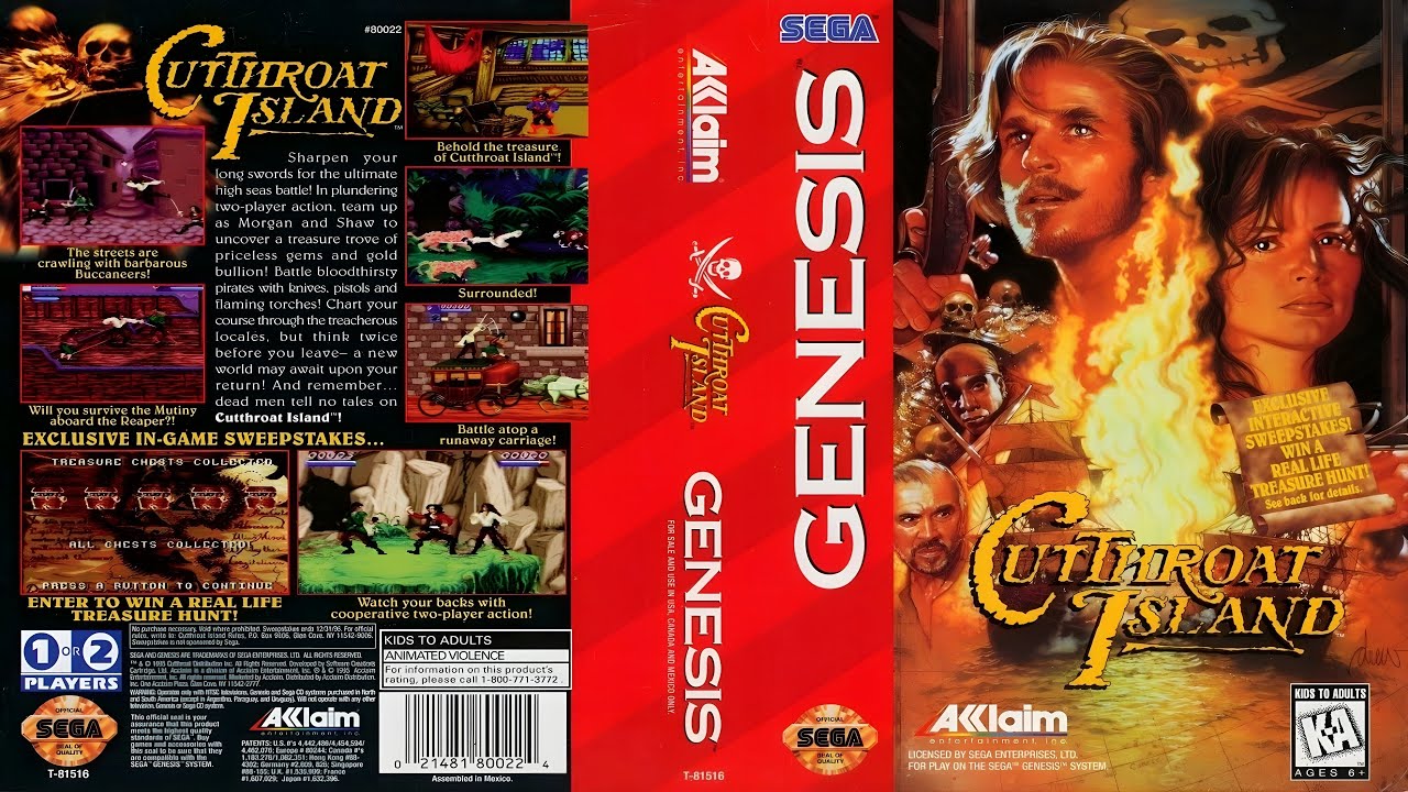 [Intro Theme] Cutthroat Island (SEGA Genesis Music + Game Footage) 🎶
