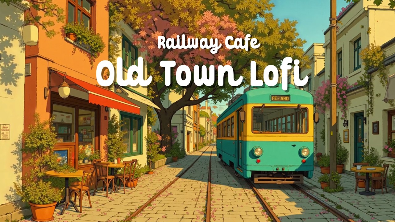 Golden Daylight Tram Café🌿Study Music at Railway Coffee