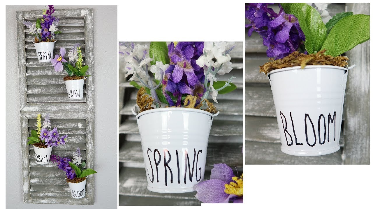 DIY Shutter Spring Flower Pot Holder | DIY Faux Window Shutter