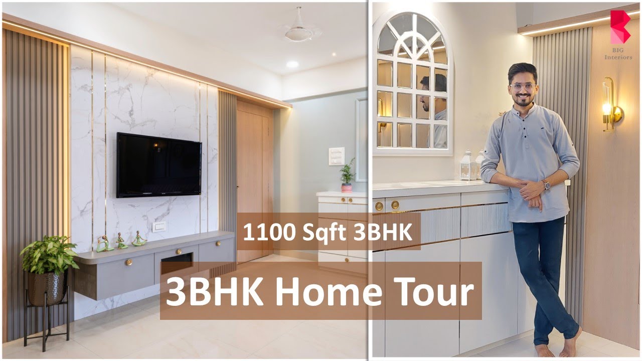 3bhk Interior Design | Minimalistic | Exclusive | #hometour #3bhkflat #interiordesign #3bhkhometour