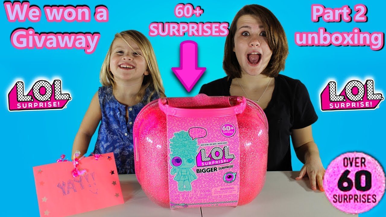 New lol doll big surprise! Lol bigger surprise blind box! Toy unboxing part 2! Toy Giveaway winner!
