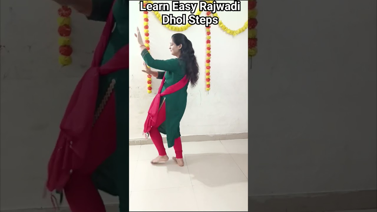 Learn Easy Rajwadi Dhol Dance Steps For Festive season or wedding #youtubeshorts #shorts #rajasthani