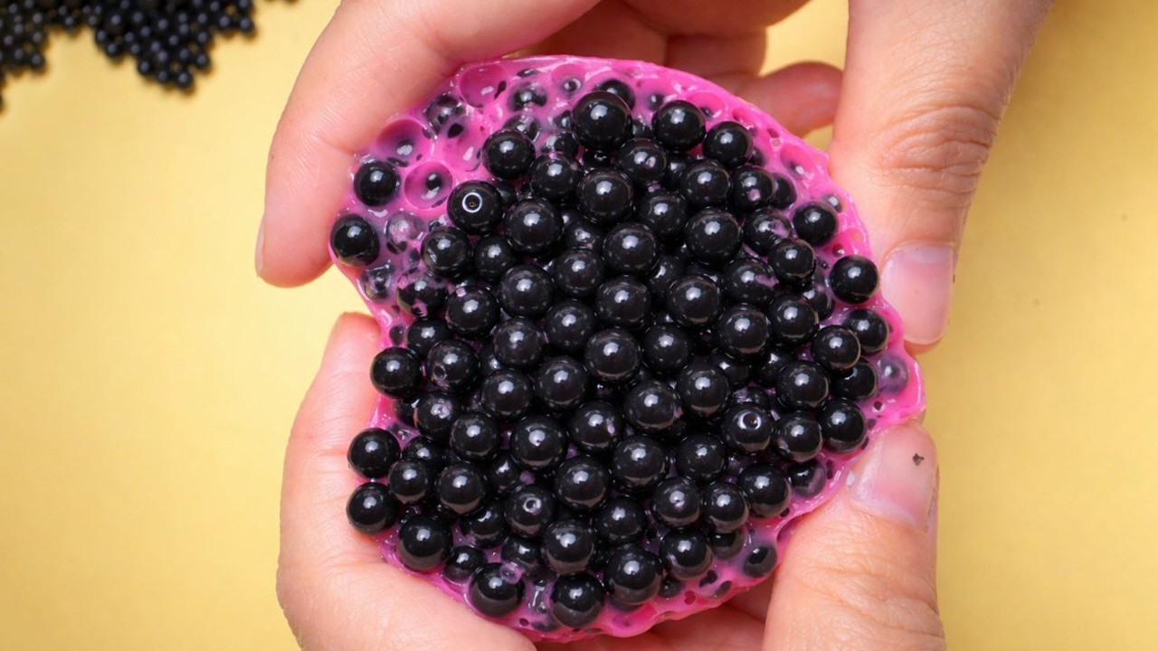 EXTREME Black Beads Slime ASMR 😍 Super Crunchy & Satisfying Popping Sounds (No Talking)