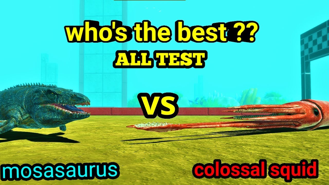 MOSASAURUS VS COLOSSAL SQUID ALL ABILITY TEST Animal Revolt Battle Simulator 2022 WHO IS STRONGEST