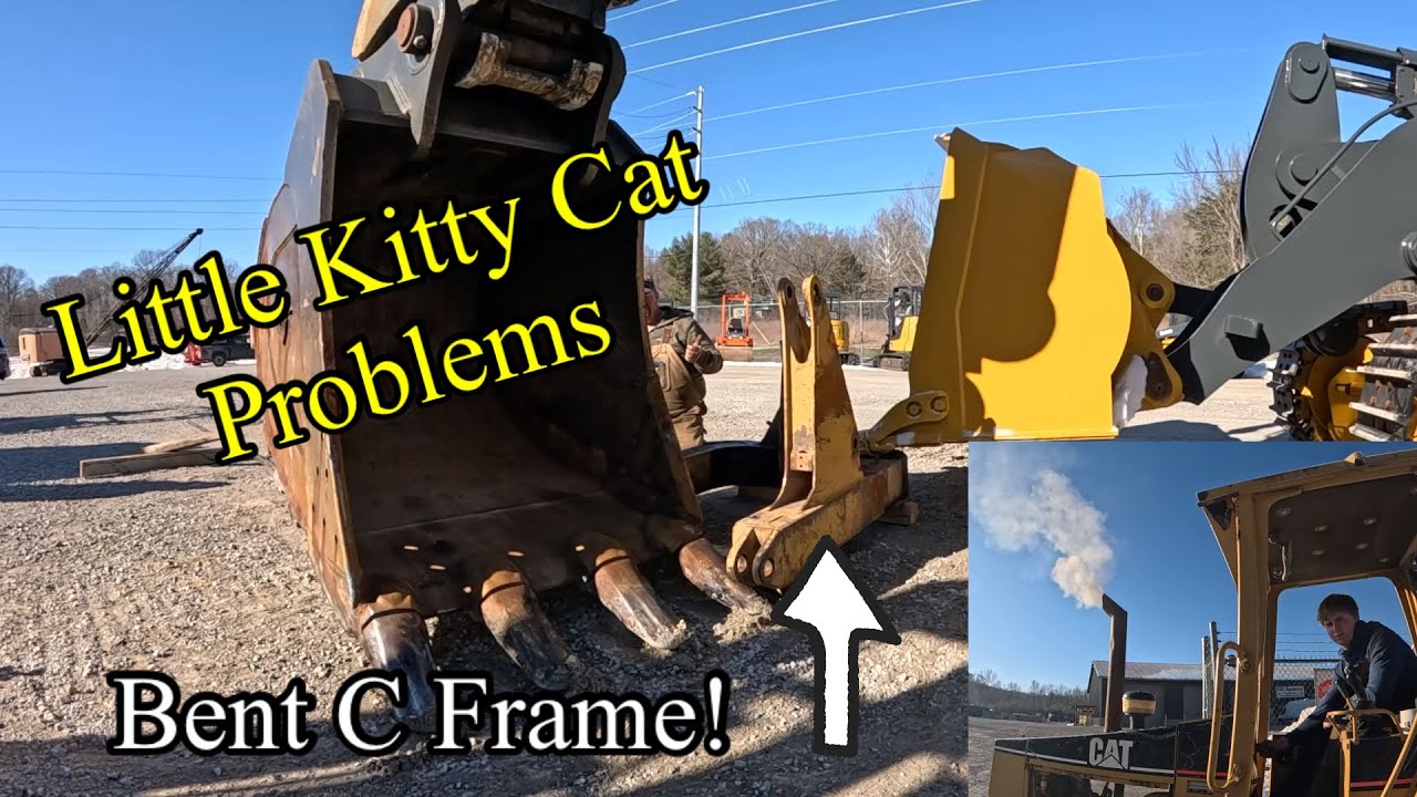 Little Cat D3C dozer has some severe major structural issues with a badly damaged C frame