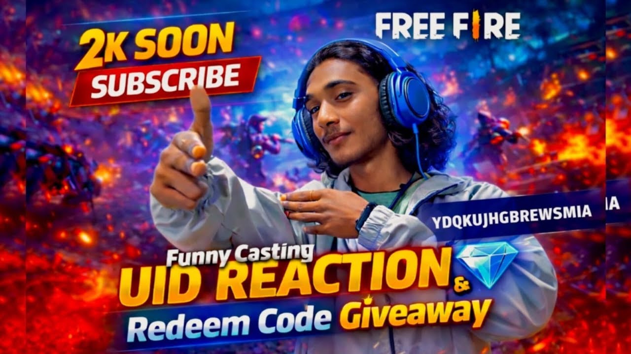2K Soon Special UID Reaction + 10 Redeem Code Giveaway 😱💎#Freefire #Redeem #Funnycasting