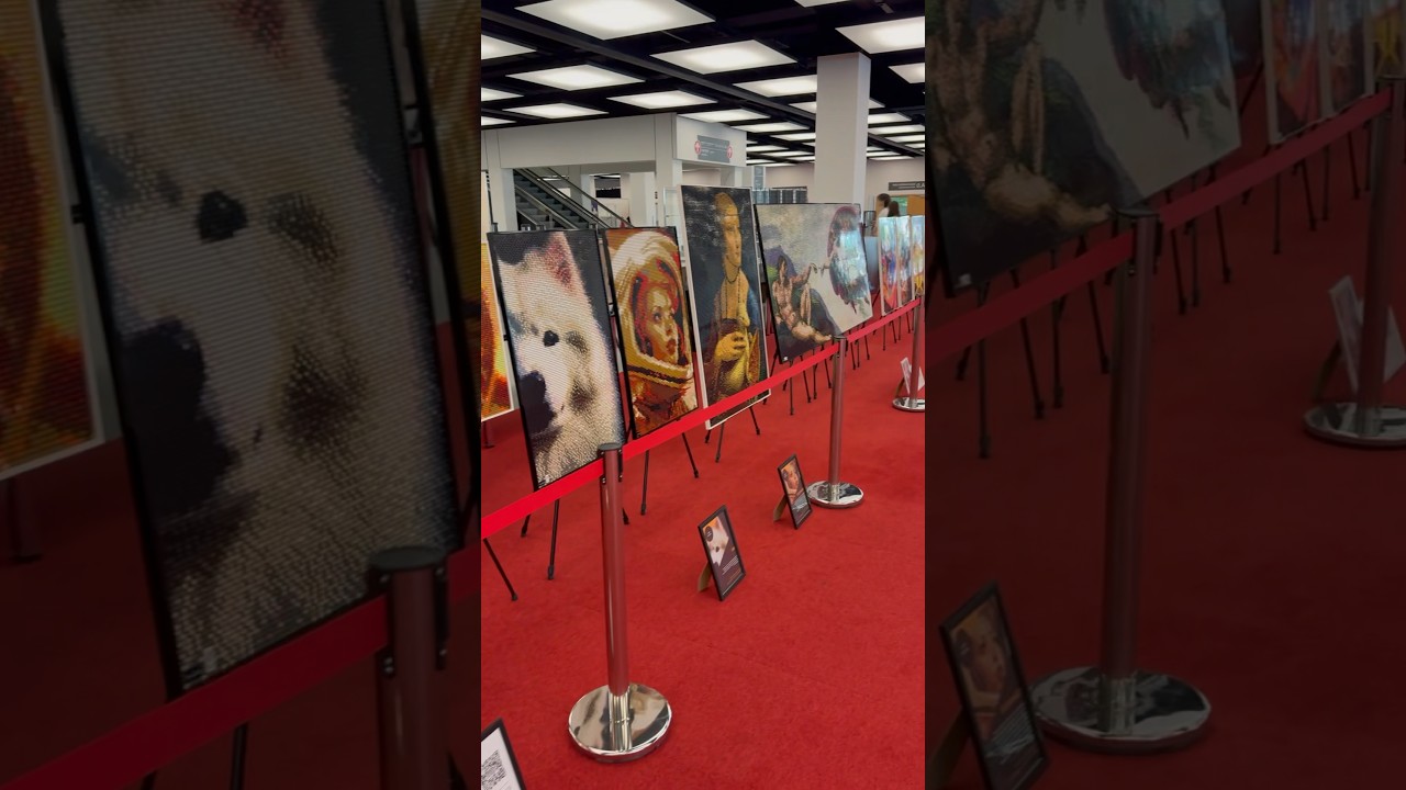 My #legoart exhibition on #Pyrkon #lego #legoaddict #diamondpainting #artreveal