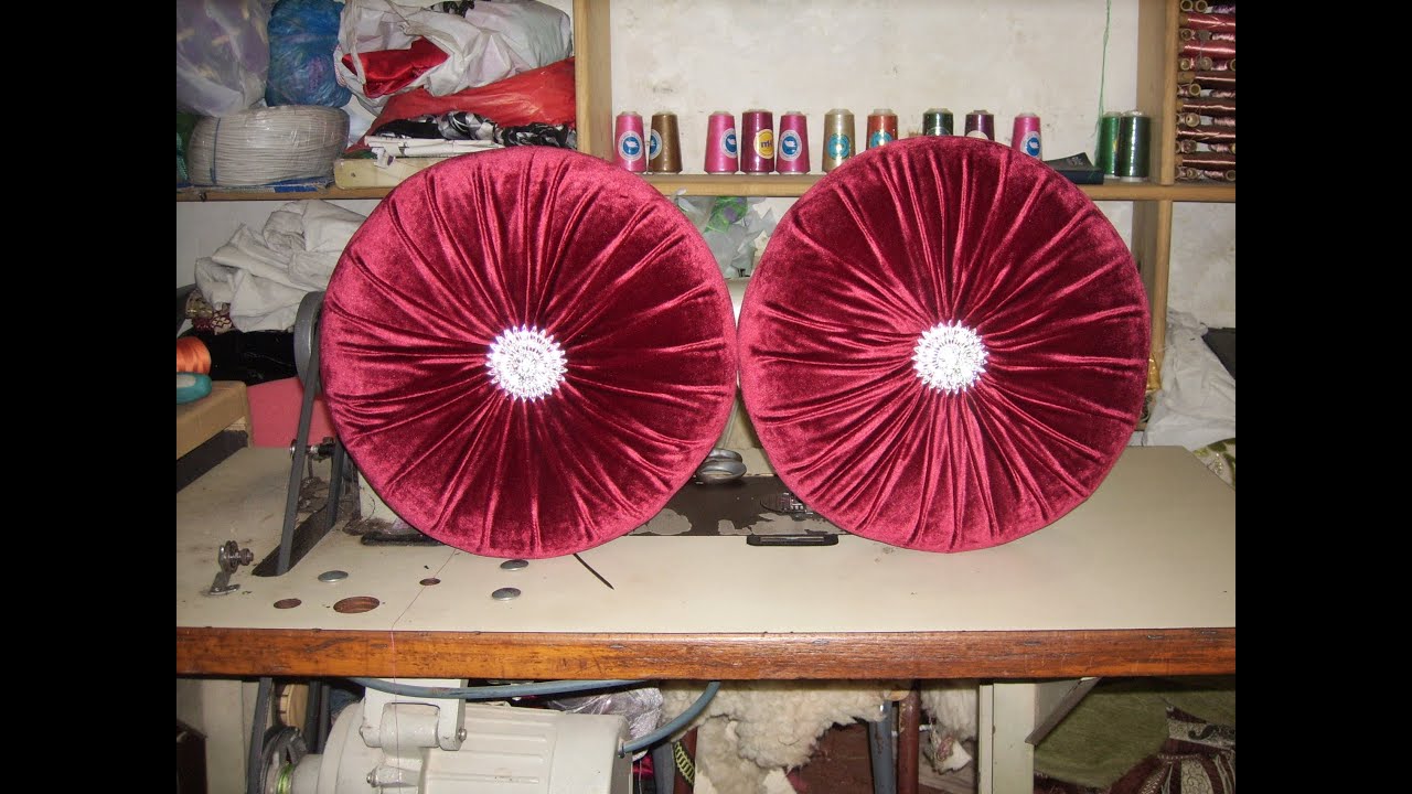 طرقة خياطة مخدة دائرية لزينة الصالون المغربي_ Method of sewing a pillow in the form of a circle