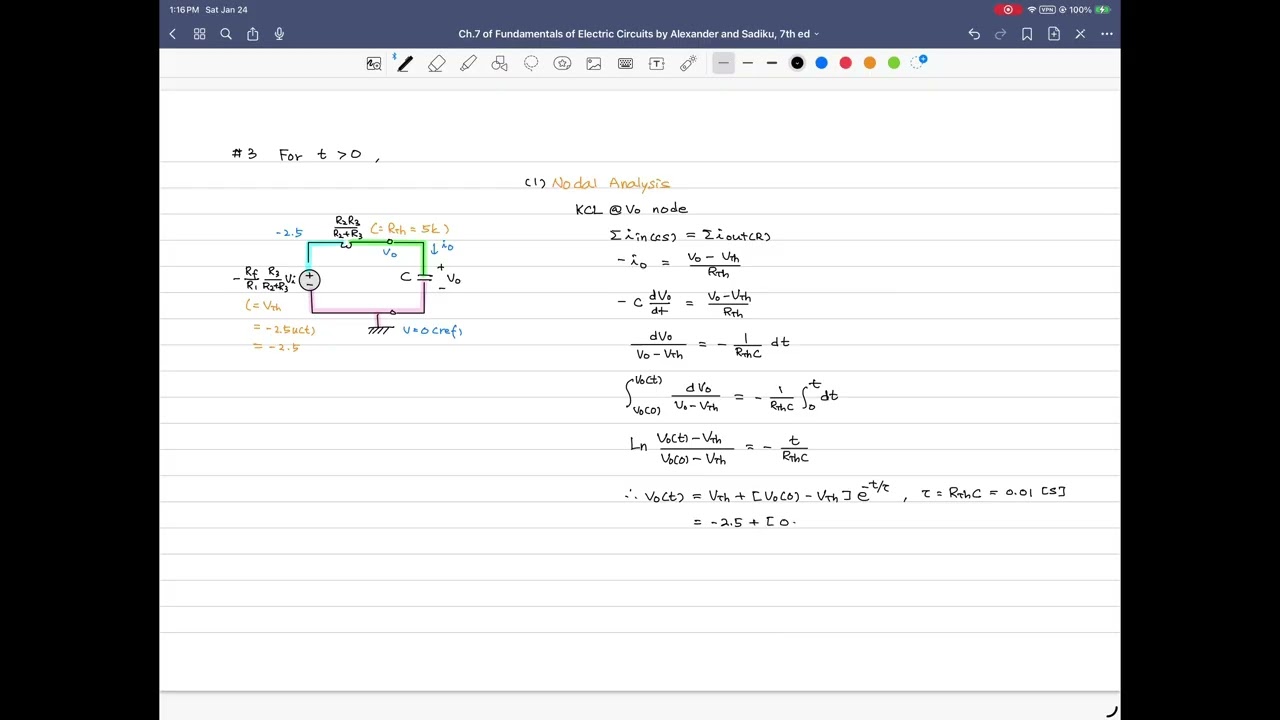 Example 7.16, Fundamentals of Electric Circuits, 7th ed, by Charles Alexander, Matthew Sadiku