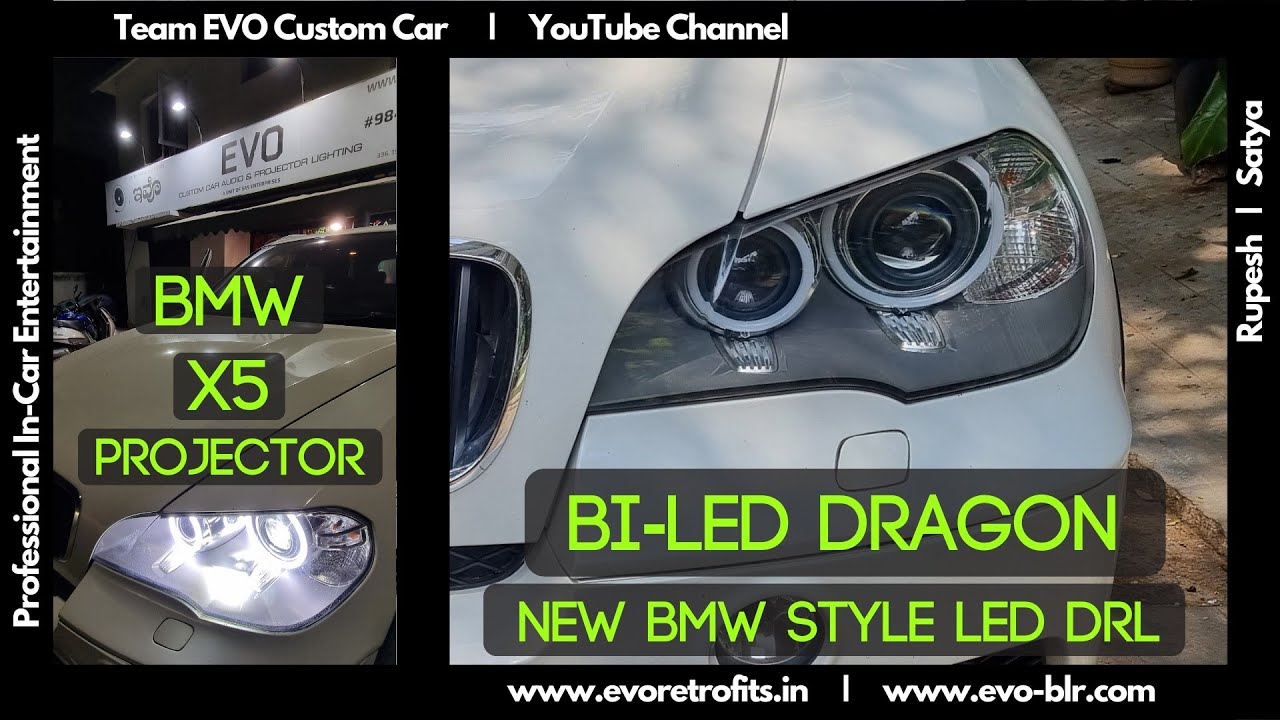 EVO CUSTOM CAR: BMW X5 (e70) Headlight Bi-LED retrofit projectors by Specialist Rupesh Eagle Eyes
