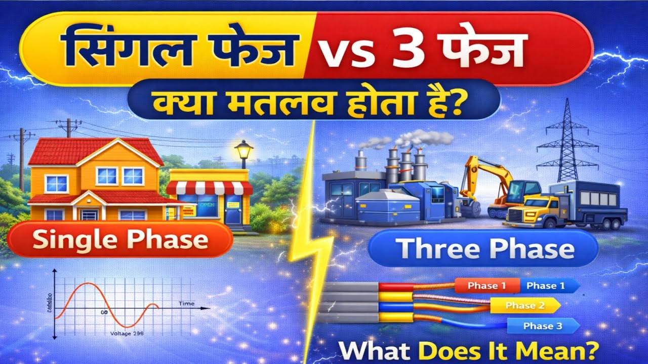 Single Phase vs 3 Phase Power | Waveform से लेकर Use तक पूरा Explain