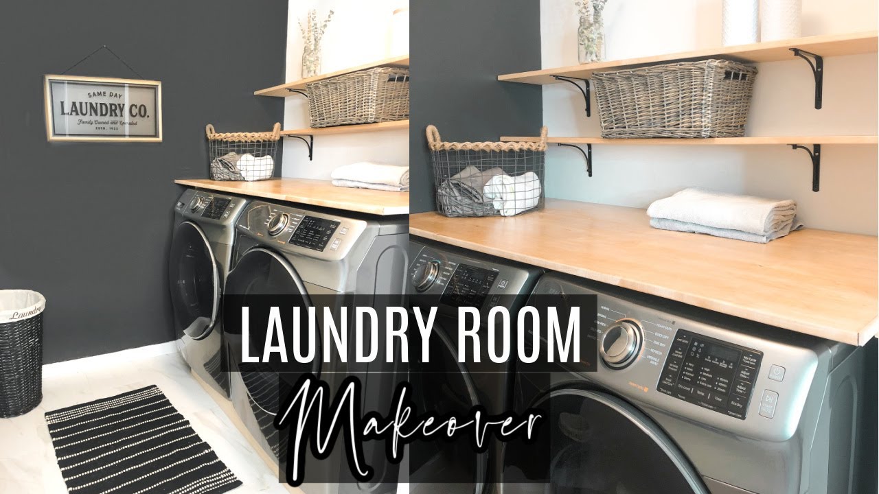 DIY LAUNDRY ROOM MAKEOVER! (On A Budget!)