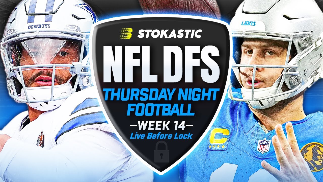 NFL DFS Showdown Live Before Lock | Cowboys vs Lions TNF Week 14 DFS Picks