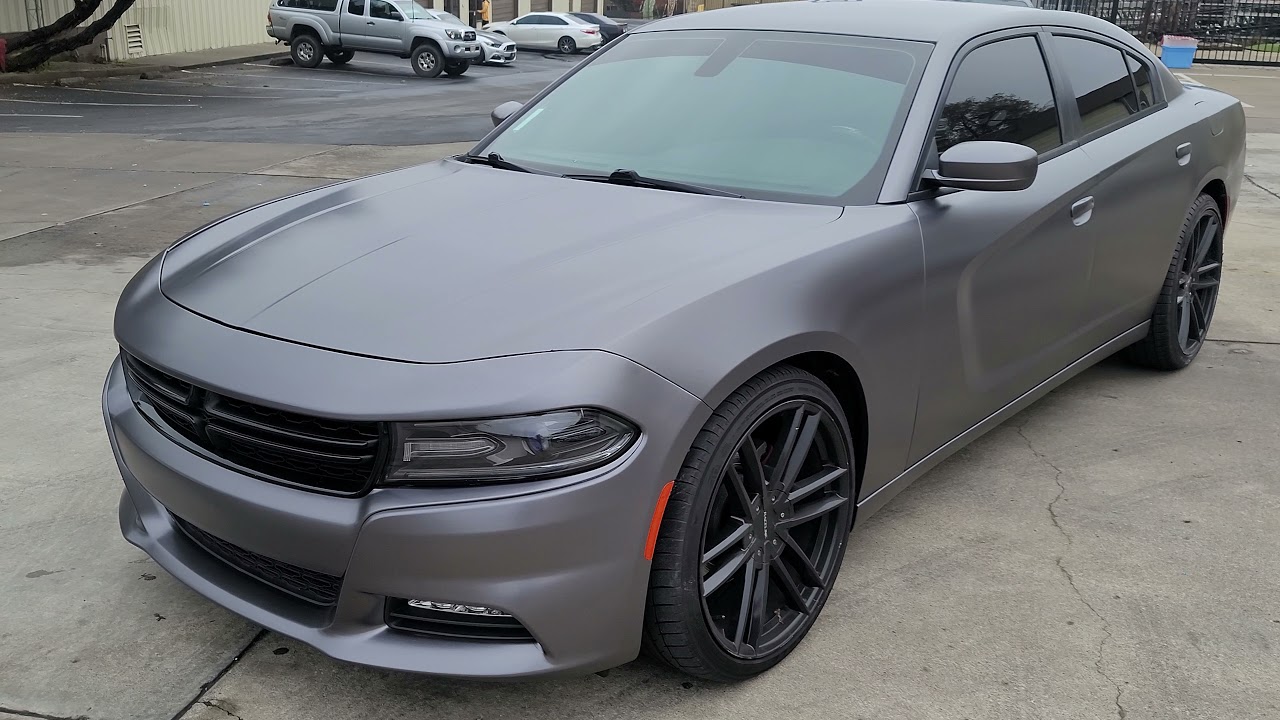 Charger wrapped in Satin Dark Grey