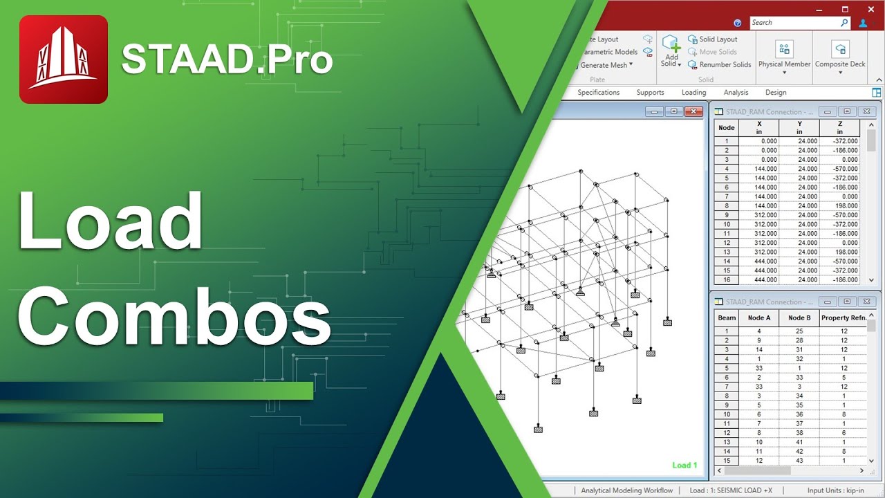 Generating Load Combinations in STAAD.Pro