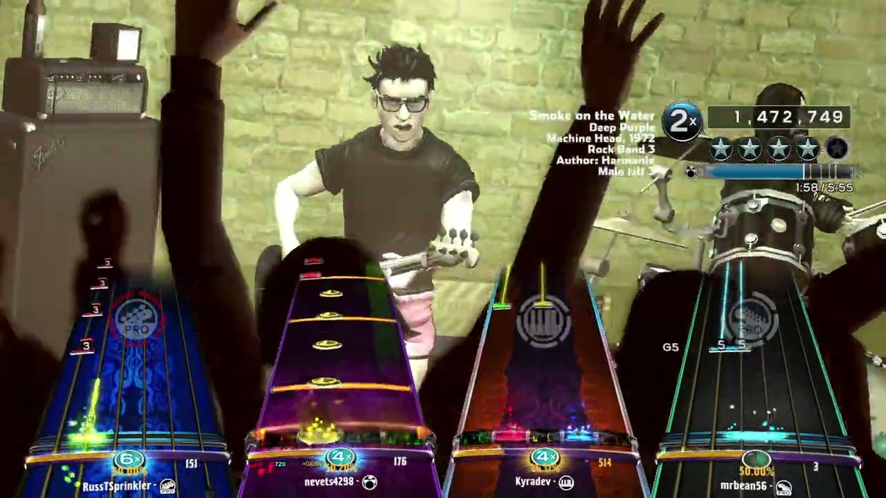 [FBGS] Smoke On The Water (1972) By Deep Purple - Full Band Gold Stars Rock Band 3 Deluxe RPCS3