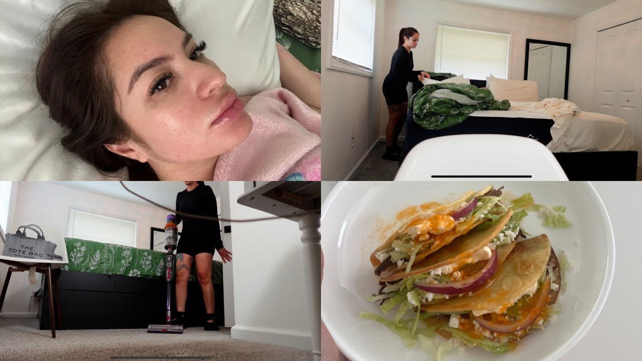 ROOM TOUR & NUEVAS SÁBANAS & LIMPIEZA EN MI CUARTO MINIMALISTA | TACOS DE CARNE DESHEBRADA!! 