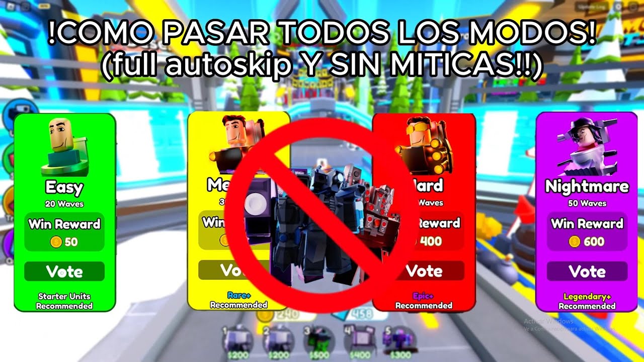 ✅COMO PASAR TODOS LOS MODOS FULLAUTOSKIP✅ y SIN MITICAS!❌ en TOILET TOWER DEFENSE | guuus5