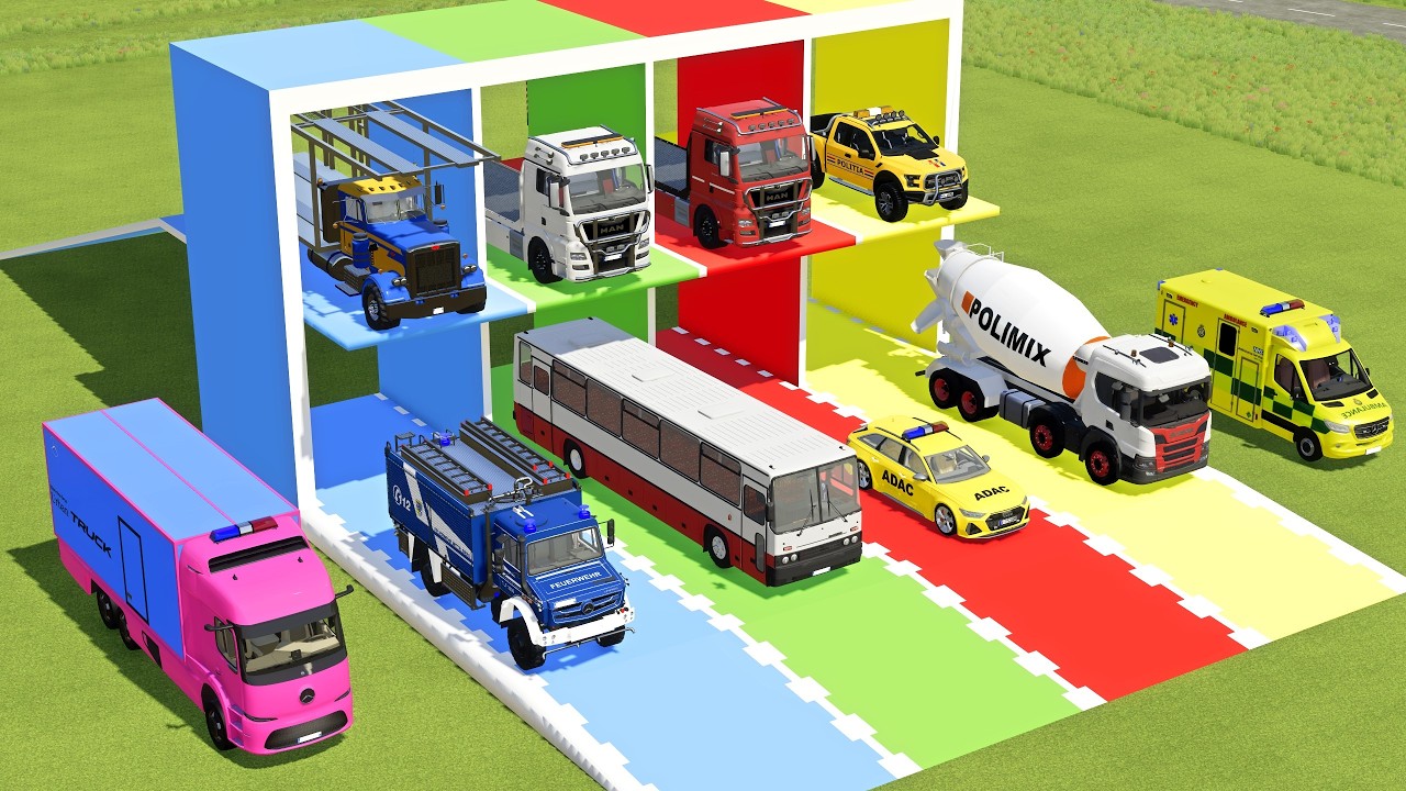 FORD RESCUE, BMW, POLICE CARS & LANDROVER RESCUE MERCEDES, FORD AMBULANCE EMERGENCY TRANSPORT ! FS22