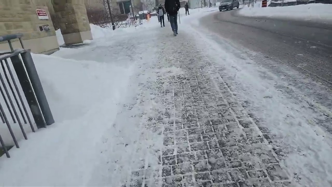 Walking on a Snowing Freezing Day