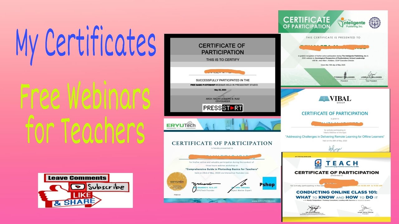 Free Webinars with Certificates 2020