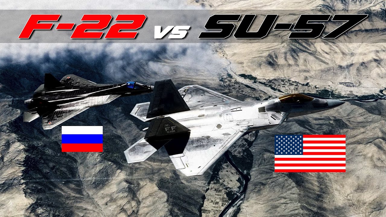 F-22 Raptor stalks Russian SU-57 Felon #usa #russia