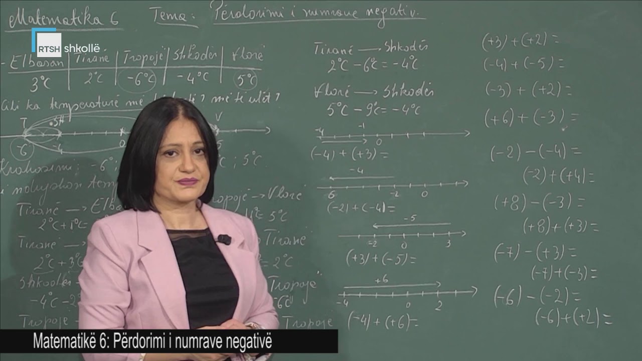 Matematikë 6 - Përdorimi i numrave negativë