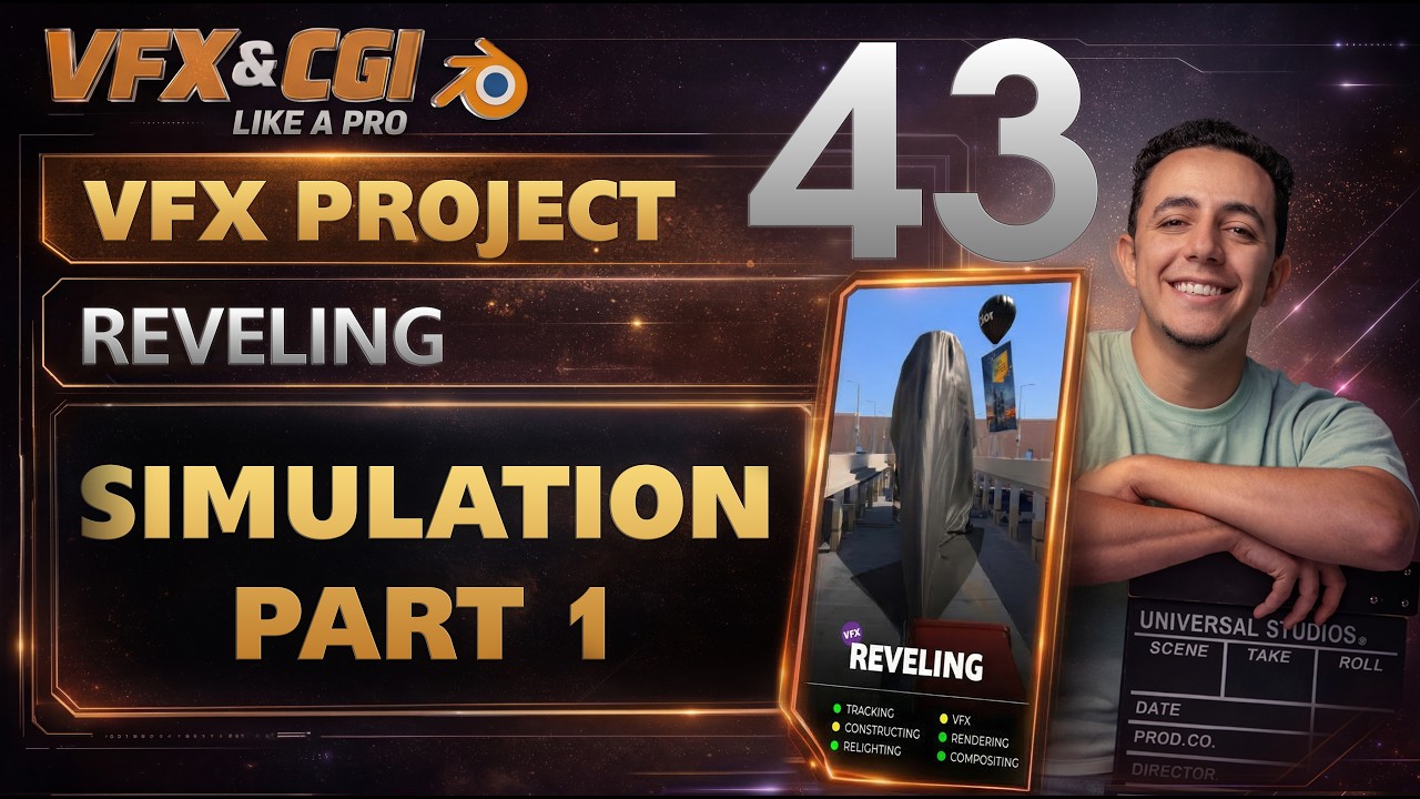 043- Reveling Project ( Cloth Simulation Part 1) - VFX like A Pro Course Blender🔥| الحلقة 43