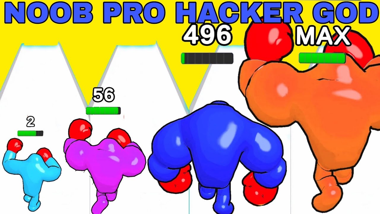 NOOB VS PRO VS HACKER VS GOD in Punchy Race 3D Update