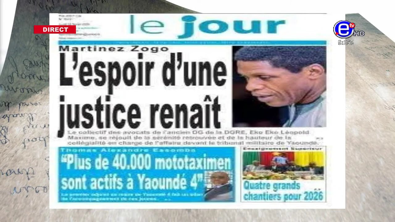 LA REVUE DES GRANDES UNES DU LUNDI 02 FÉVRIER 2026 - ÉQUINOXE TV