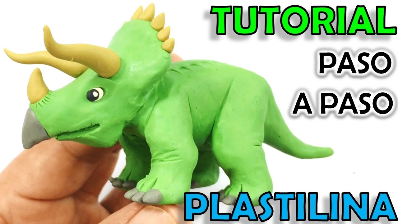 ✅ COMO HACER UN DINOSAURIO TRICERATOPS DE PLASTILINA ✅ MI MUNDO DE PLASTILINA - MY CLAY WORLD