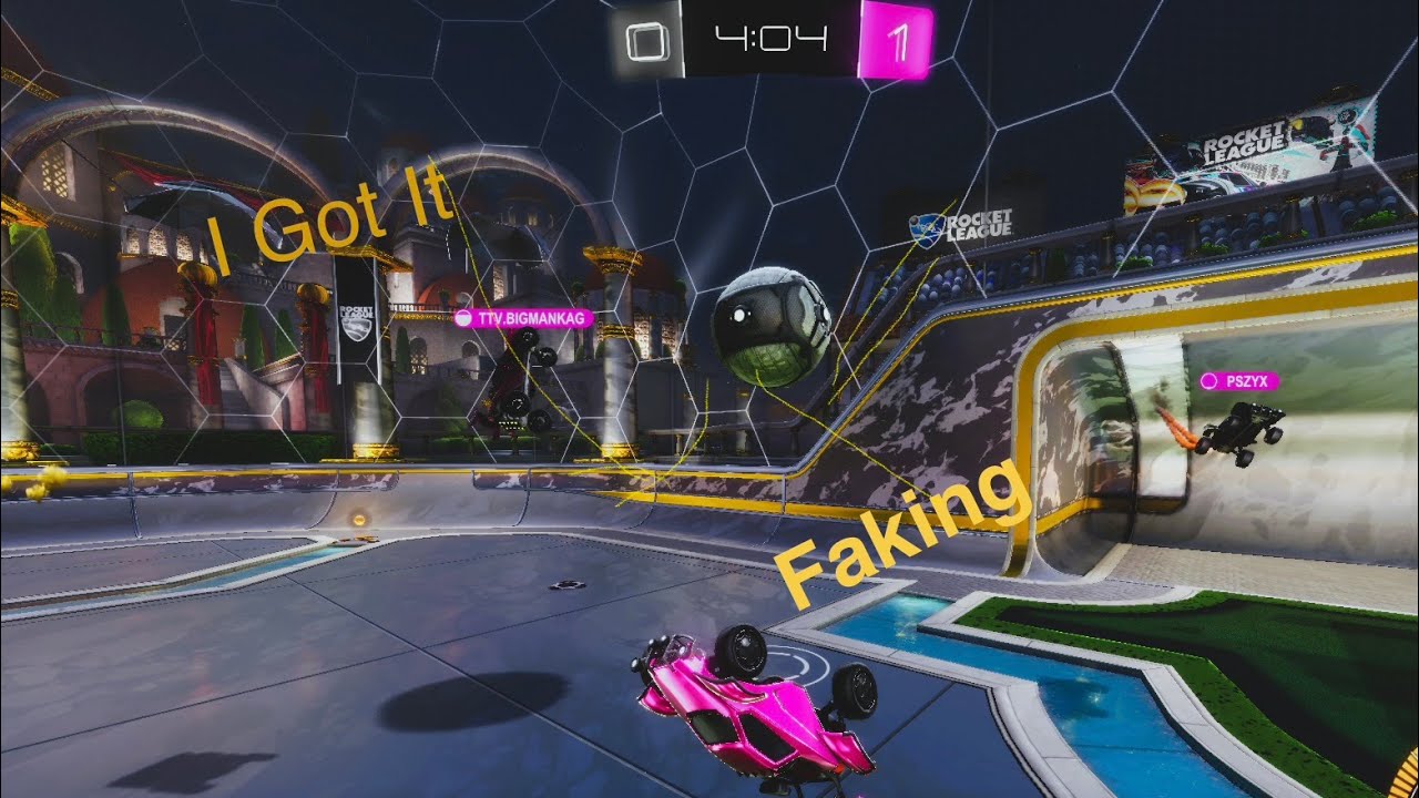 Chilling with friends Rocket league.
