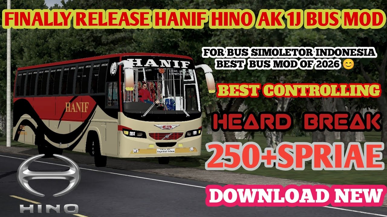 📢FINALLY RELEASE HANIF HINO AK 1J BUS MOD 2026 🔖