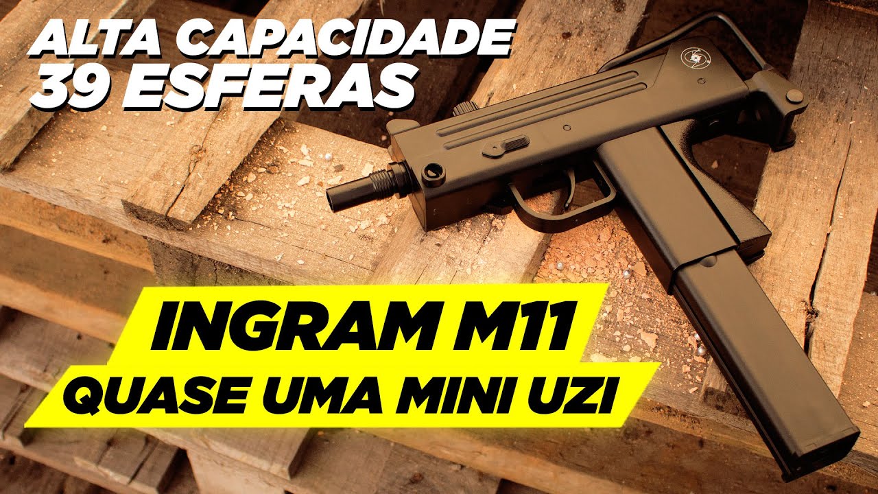 Submetralhadora Cobray Ingram M11 (MAC11) CO2 4.5mm ASG - Uma QUASE Mini Uzi De Esfera De Aço